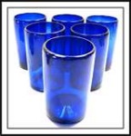 Navy Deep Blue Glass Holder for Votive or TeaLight Candle - Beach Party Decor